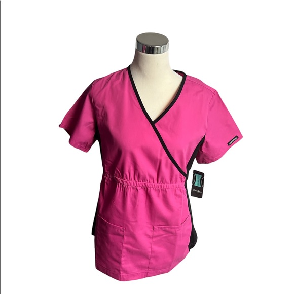 Cherokee Women's Infinity Mock Wrap Scrubs Top - Picture 2 of 11